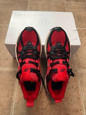 Women’s Nike V2K Run Custom Red and Black Sneakers. Size U.S. W8